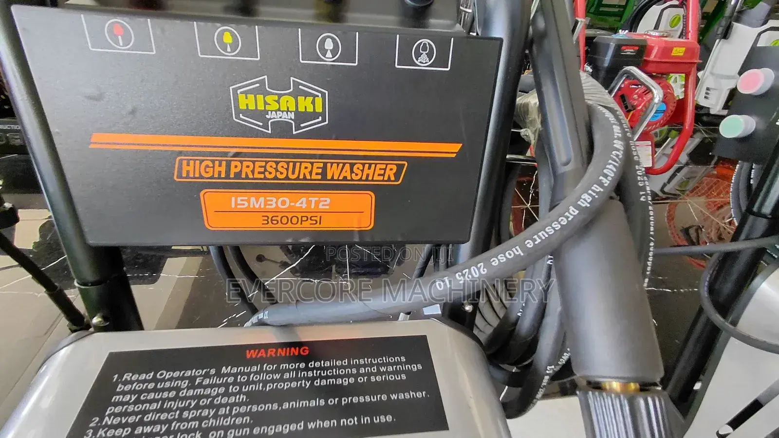 Hisaki Japan 3600psi Electric Highpressure Washer Three Phase.
