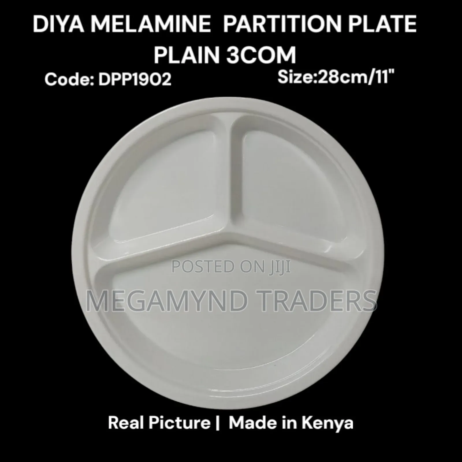 12pc Melamine Partition Plates/Partition Plate 28cm