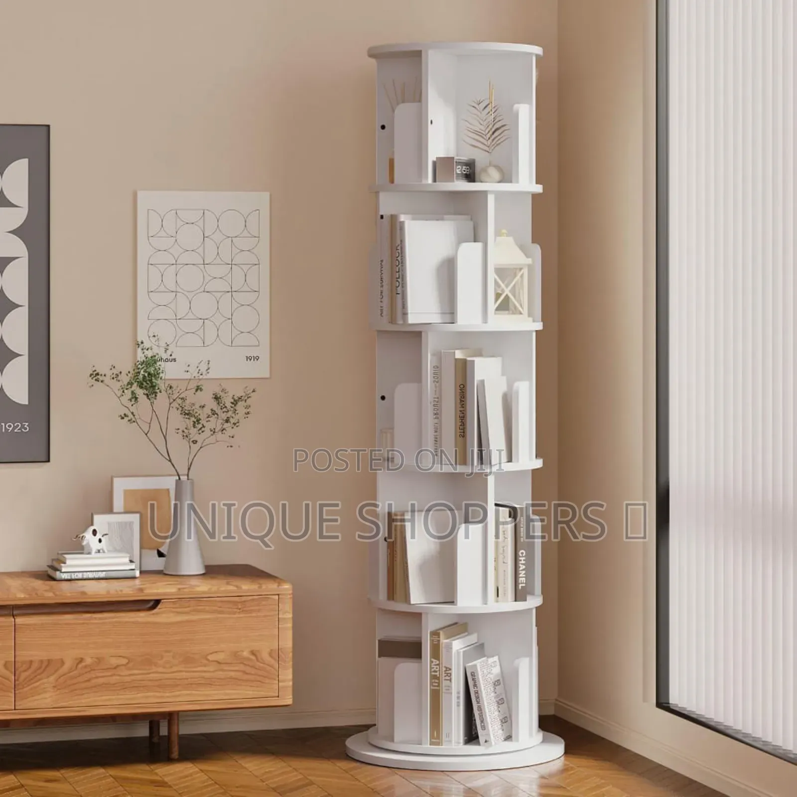 5 Tier 360° Stackable Bookshelf Organizer With Wheels* *Modern