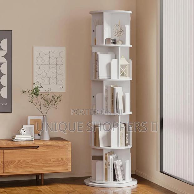 5 Tier 360° Stackable Bookshelf Organizer With Wheels* *Modern - thumbnail 3