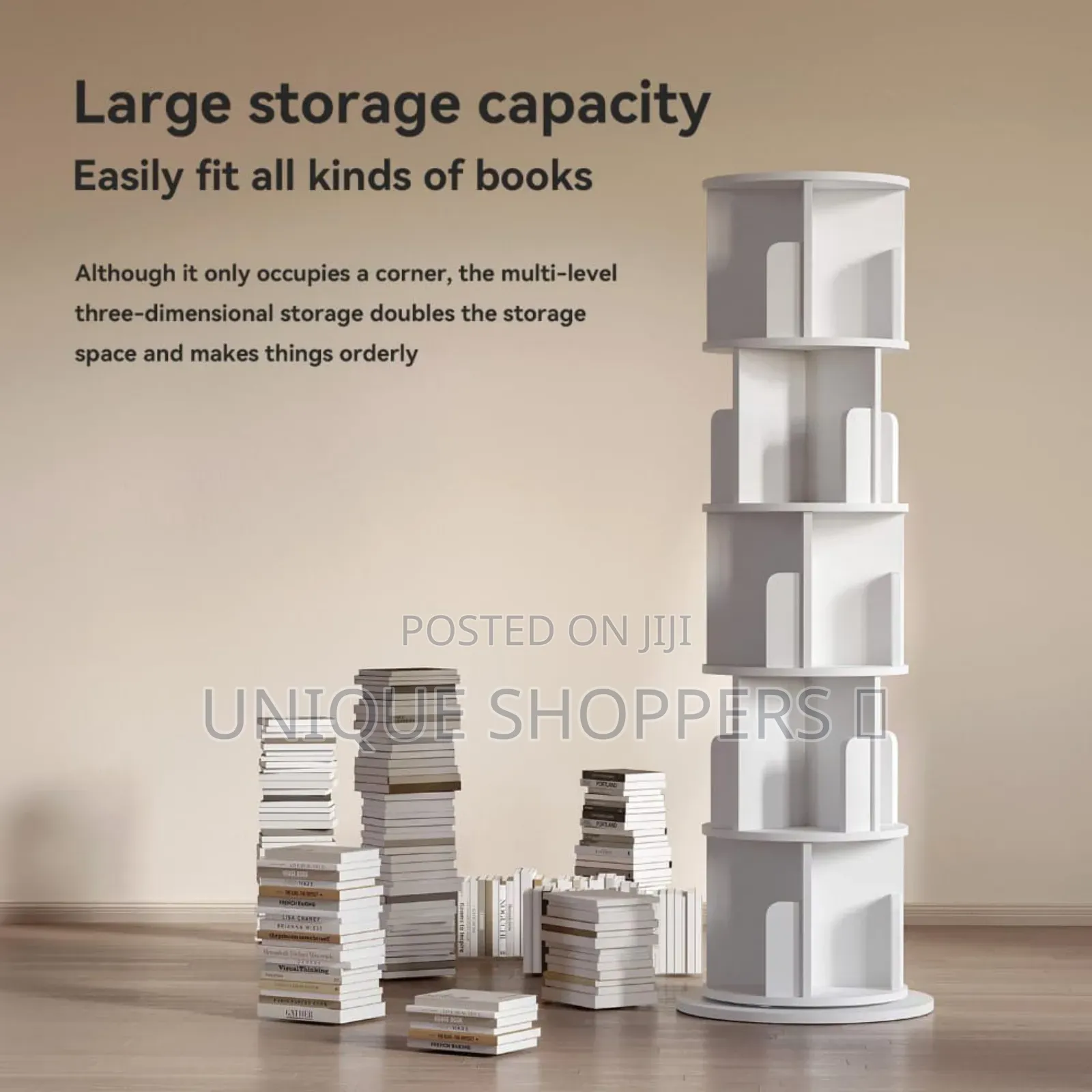 5 Tier 360° Stackable Bookshelf Organizer With Wheels* *Modern