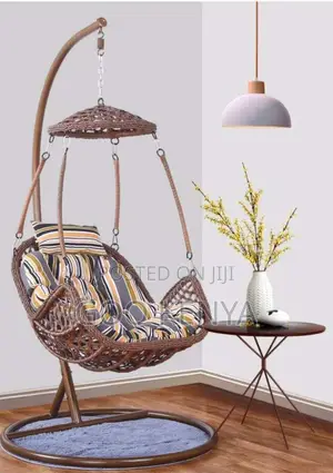 Outdoor Chair; Modern Egg-Shaped Hammock Swing Chair With Metal Stand