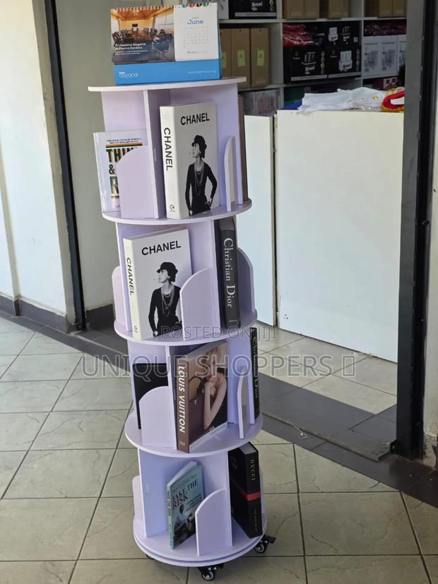 5 Tier 360° Stackable Bookshelf Organizer With Wheels* *Modern - main view