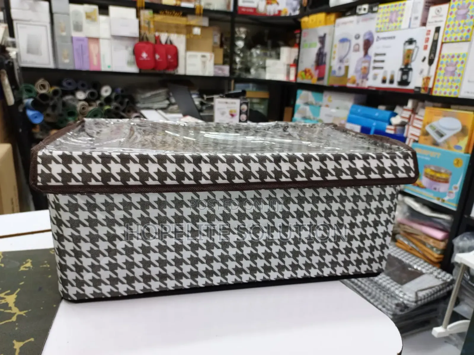 Checked Closet Organizer With Cover