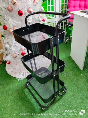 Multi-Functional Movable Trolley Storage Rack( Full Metallic)
