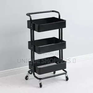 Multi-Functional Movable Trolley Storage Rack( Full Metallic)