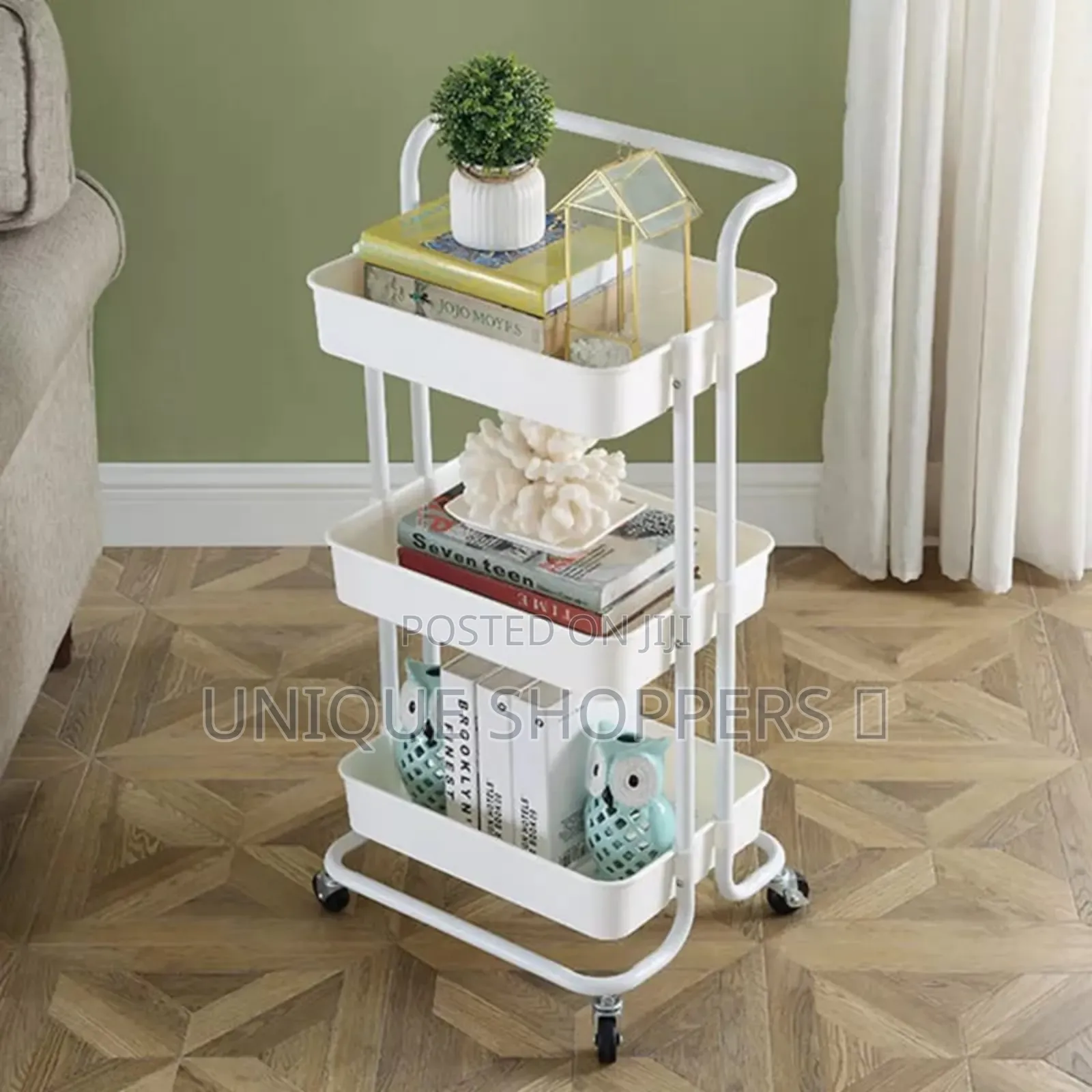 Multi-Functional Movable Trolley Storage Rack( Full Metallic)