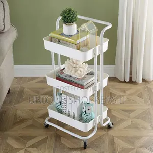 Multi-Functional Movable Trolley Storage Rack( Full Metallic)