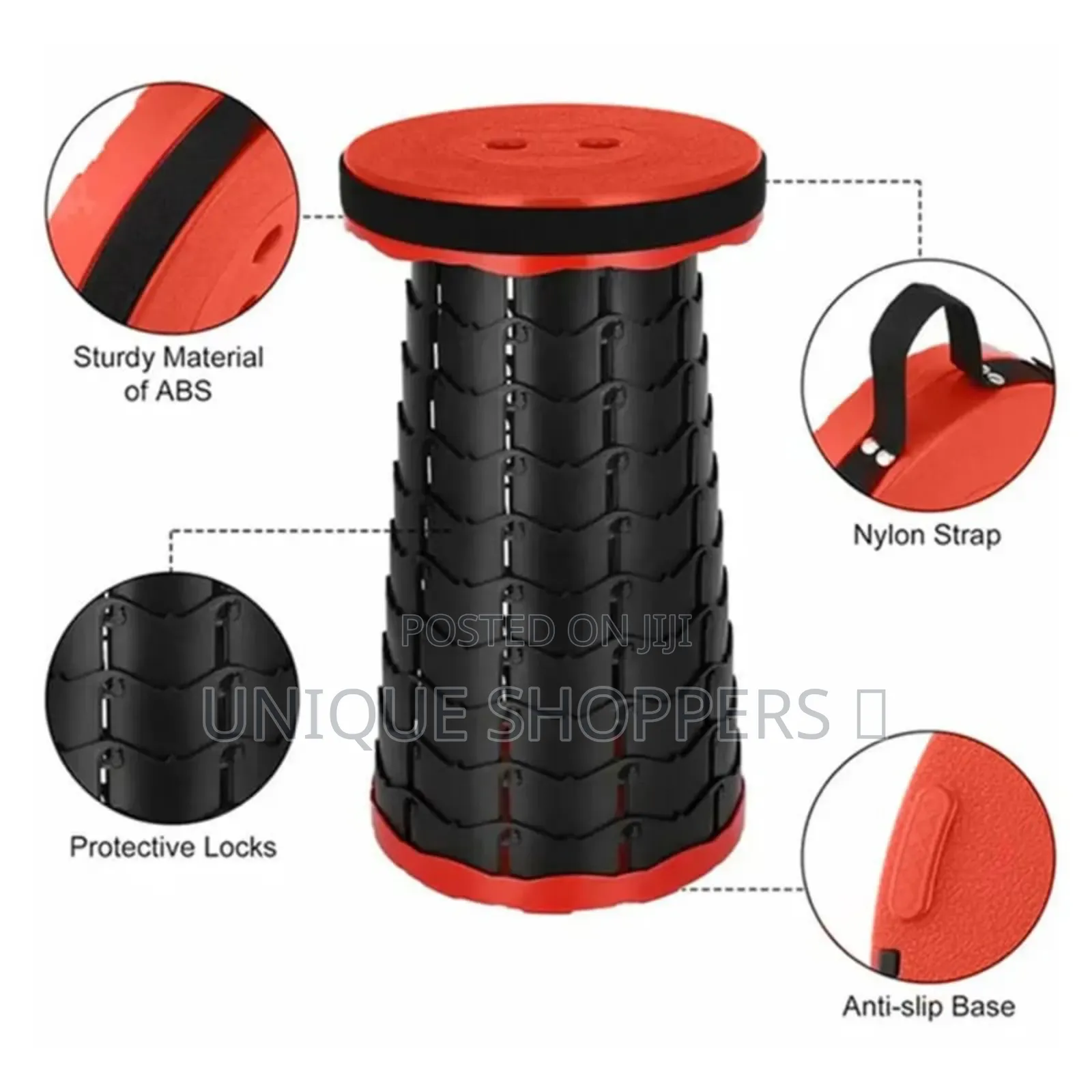 Portable Retractable Plastic Stool* *Adjustable Foldable Chair