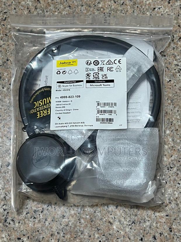 Jabra Evolve 20 Ms Stereo Usb-a Headband, Noise Cancelling - main view