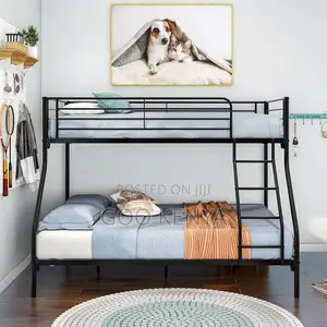 Home Bed; Modern Metal Double Bed With Built-in Stairs