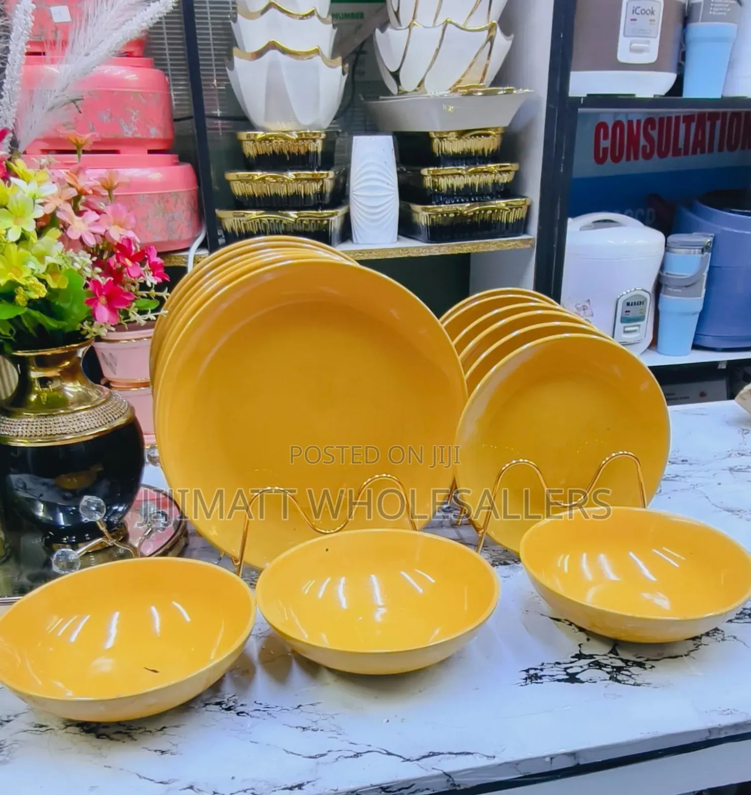 *14 PCS White Gold Dinner Set