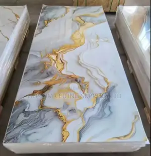 PVC Marble Sheet Golden Accent 3mm