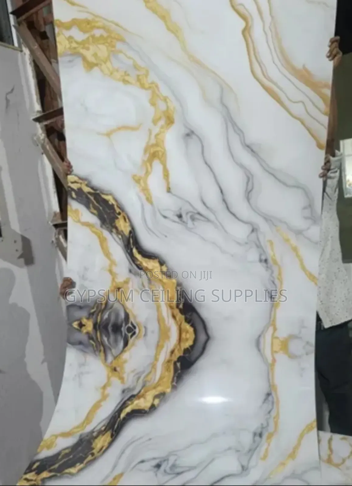 PVC Marble Sheet Golden Accent 3mm