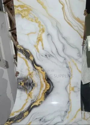 PVC Marble Sheet Golden Accent 3mm