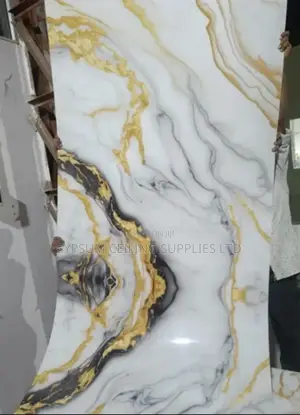 PVC Marble Sheet Golden Accent 3mm