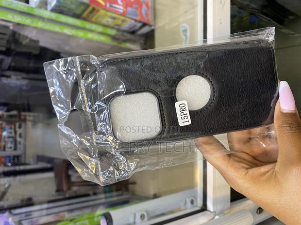 Sweras Vegan Leather iPhone 15 Pro Case With Apple Logo Cut - thumbnail 3