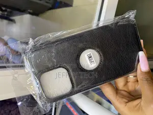 Vookas Vegan Leather iPhone 15 Plus Case With Apple Logo Cut