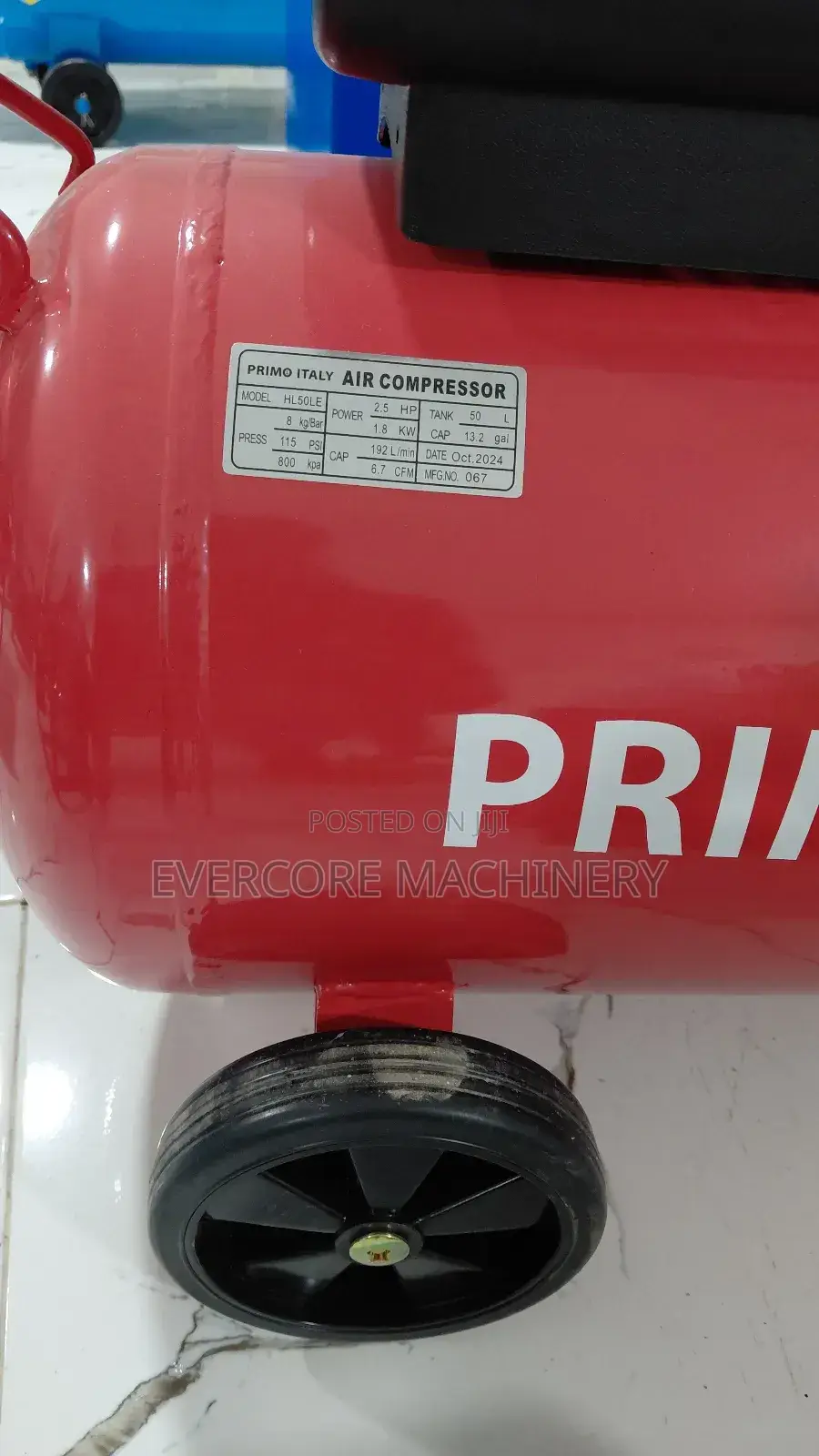 Primo Italy 50l Direct Air Compressor 2.5hp Motor