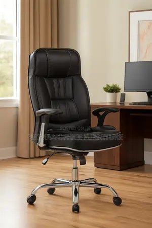 White Stitch Detail Sleek Ergonomic Executive Chair