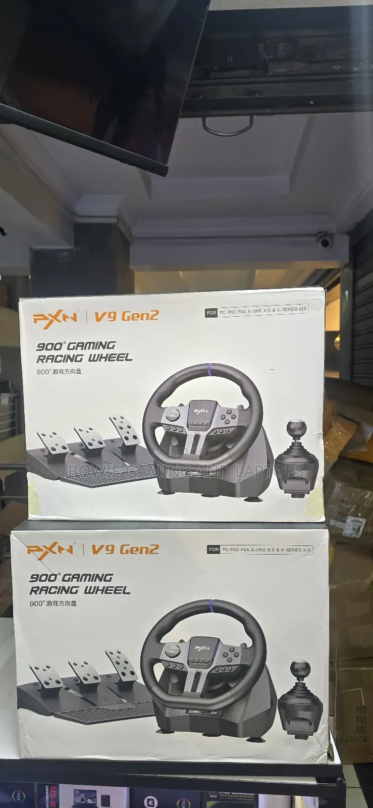Pxn V9 Gen 2 Gaming Driving Wheel With Pedals Shifter For Pc Ps4 Xbox