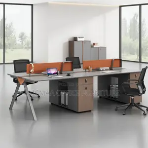 Collaborative Fully Equipped 4-Person Executive Workstation