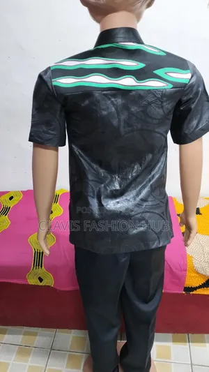 Green Waves Boys African Shirt 5-6 Years