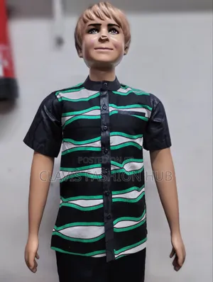 Green Waves Boys African Shirt 5-6 Years