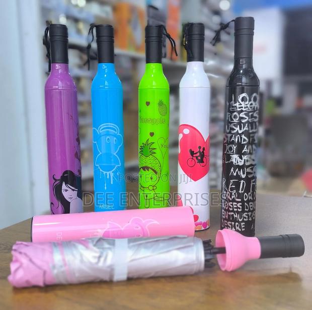 Wine Bottle Shape Mini Compact Foldable Umbrella - thumbnail 2