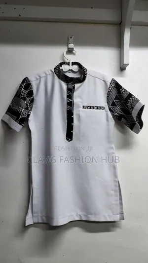 White African Kitenge Boys Shirt Age 7-8yr