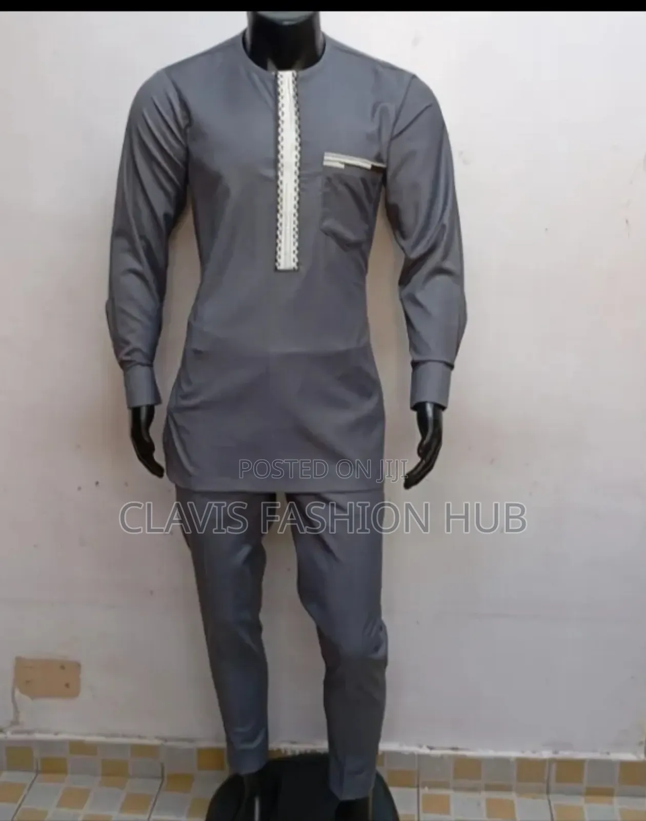 Readymade Medium Grey African Senator Suit