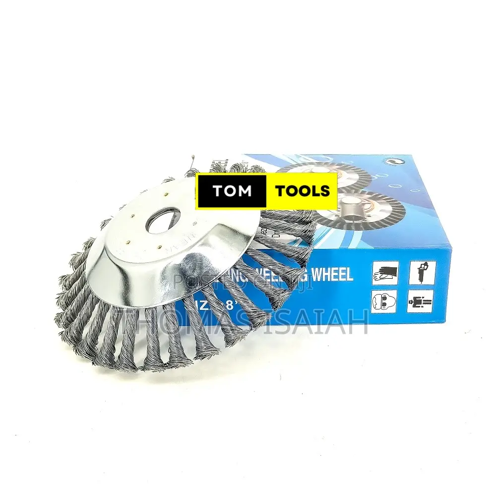 8 Inch Twist Knot Wire Brush Cutter Derusting Weeding Wheel