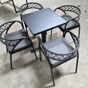 Hotel Black Chairs and a Table With a Laser-Cut Backrest - thumbnail 2