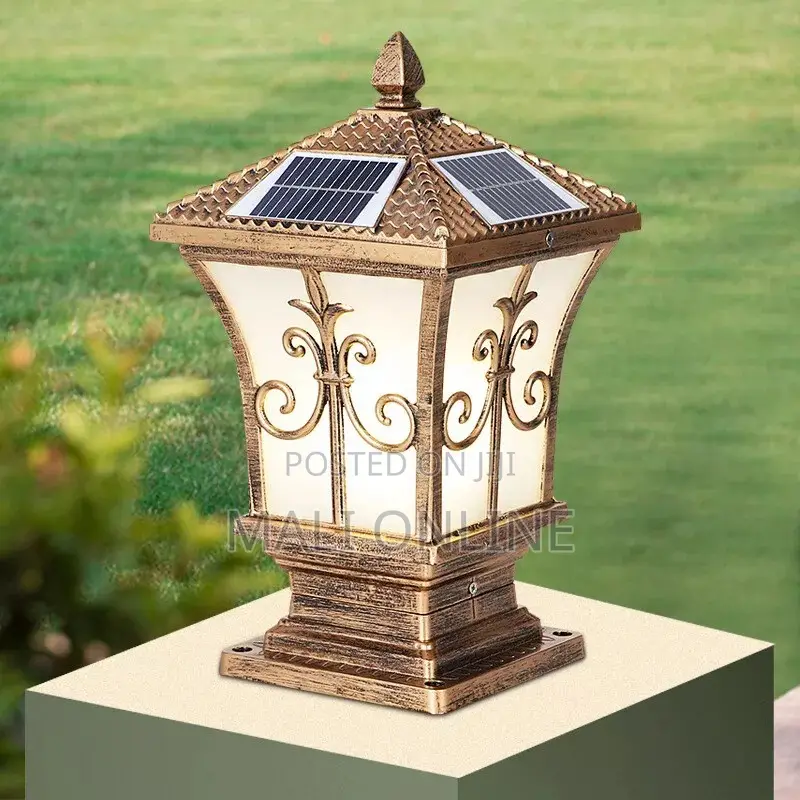 Solar Led Pillar Post Light Outdoor Waterproof Fence Patio Garden Lamp