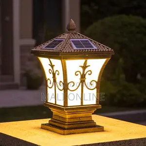 Solar Led Pillar Post Light Outdoor Waterproof Fence Patio Garden Lamp