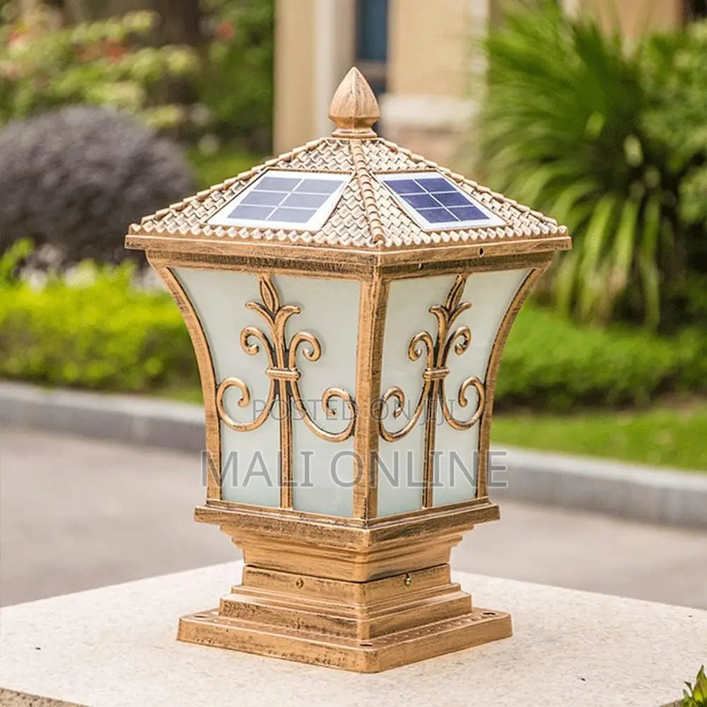 Solar Led Pillar Post Light Outdoor Waterproof Fence Patio Garden Lamp