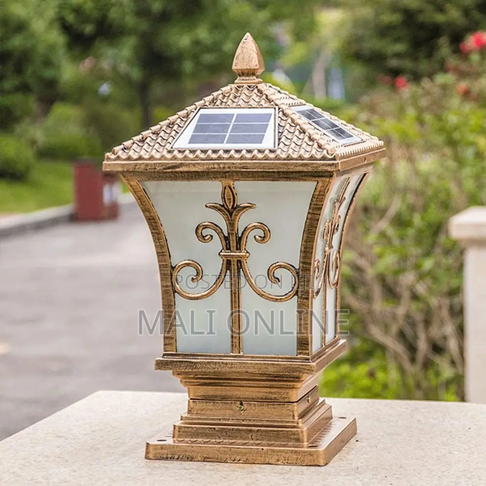 Solar Led Pillar Post Light Outdoor Waterproof Fence Patio Garden Lamp