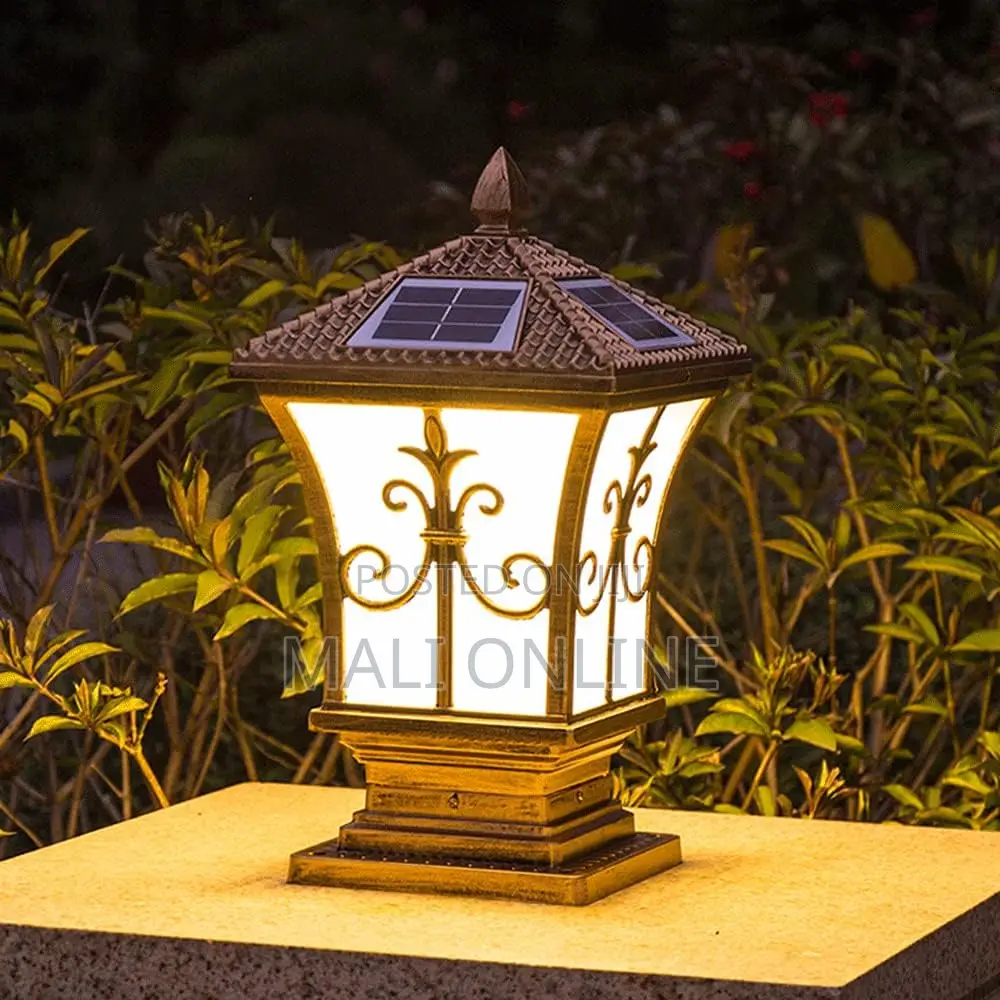 Solar Led Pillar Post Light Outdoor Waterproof Fence Patio Garden Lamp