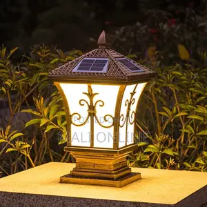 Solar Led Pillar Post Light Outdoor Waterproof Fence Patio Garden Lamp