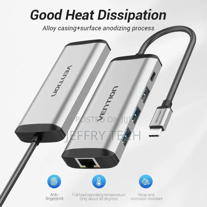 Vention Usb-C Multi-Functional 5 in 1 Docking Station Type C to Usb 3.