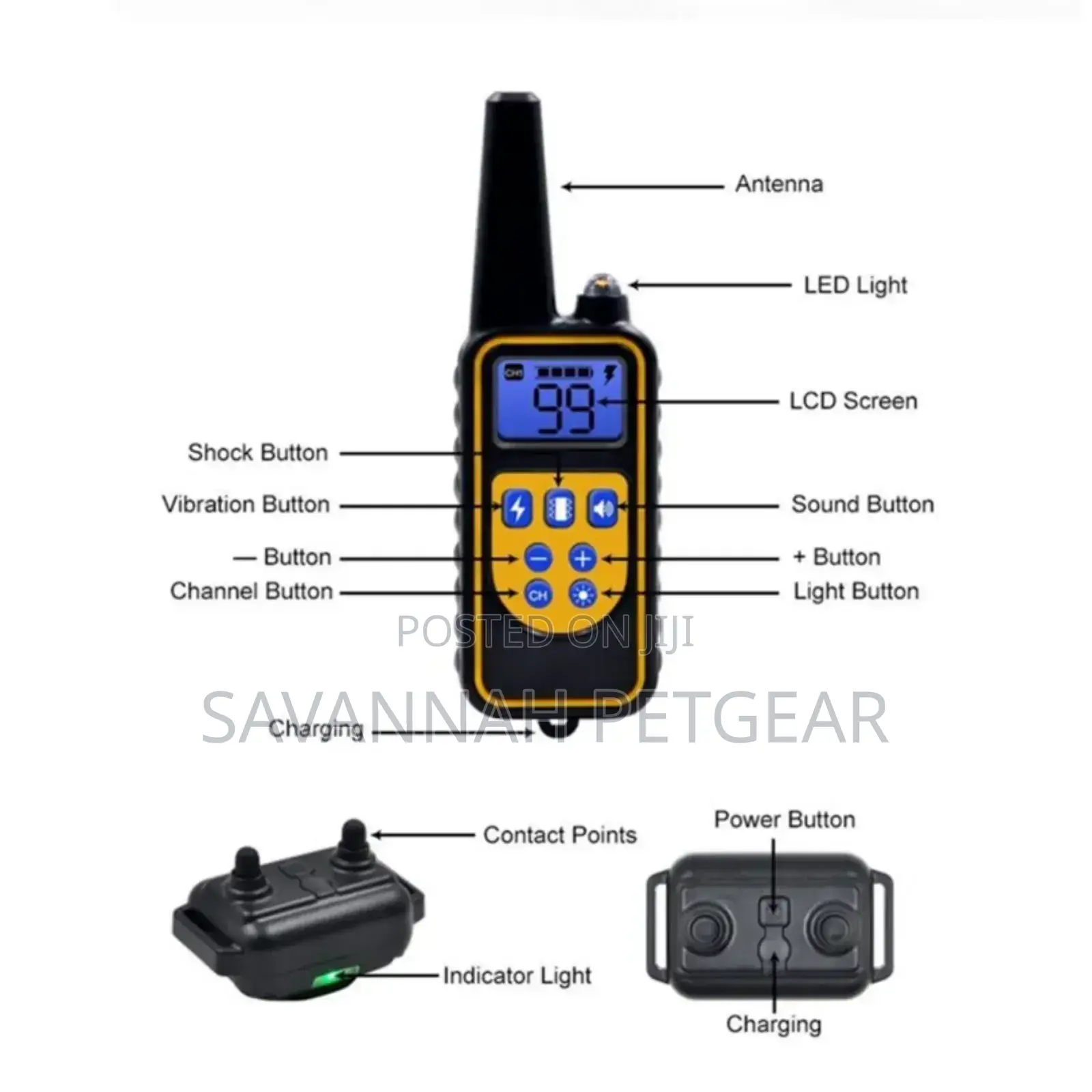 Remote Control Rechargeable Pet Dog Training Collar - For Anti-Barking