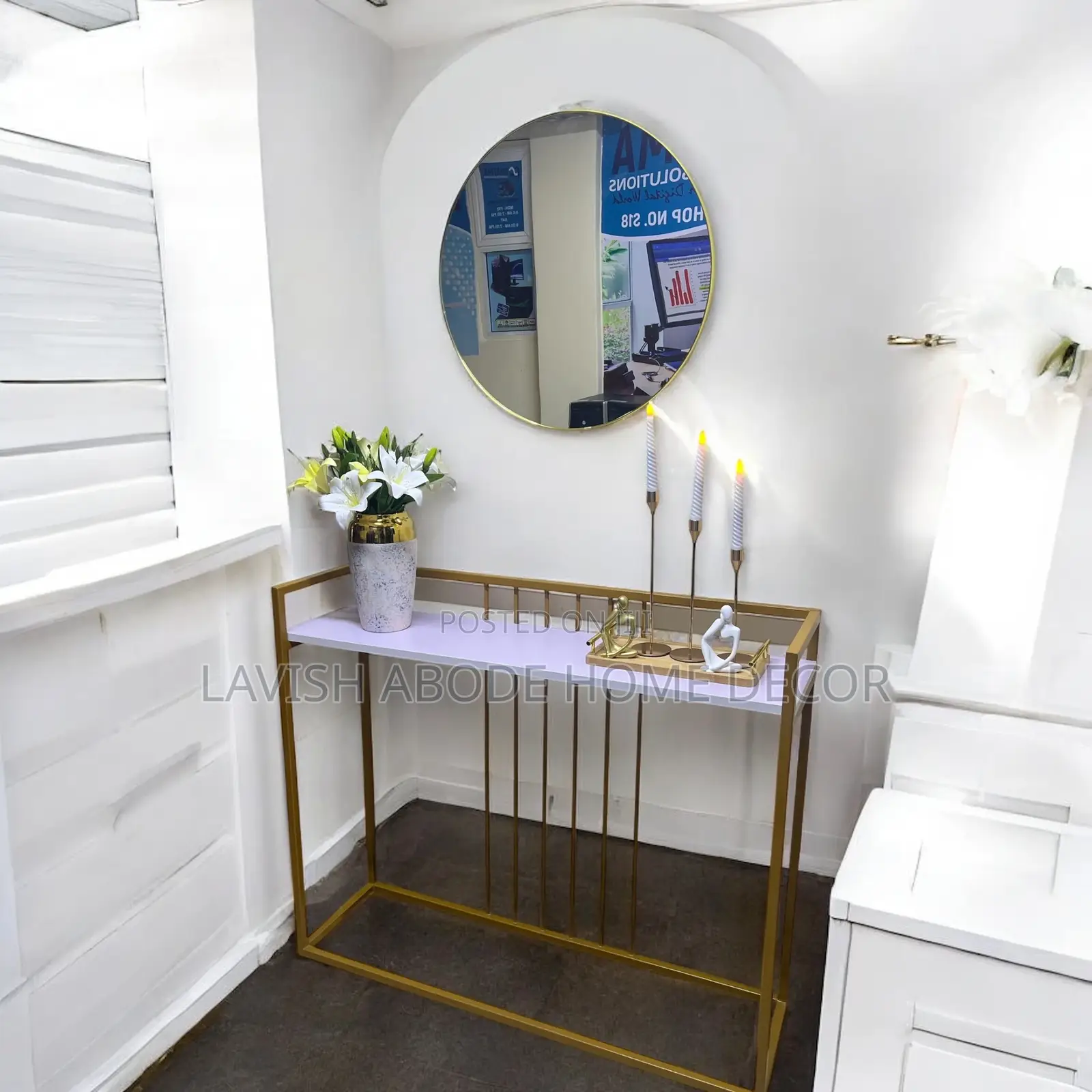 Gold Console Table With Mirror