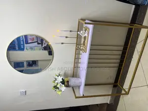 Console Table With Round Gold Mirror Decorative Entryway Hallway W