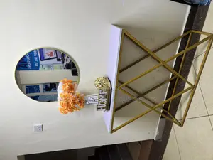 Gold Console Table With Round Mirror Hallway Entryway Decor