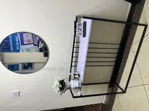 Elegant Console Table With Round Unbreakable Mirror