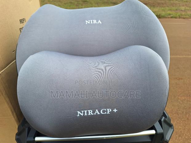 Back and Headrest Support Pillows 2 PCS (Black Grey Colors )Car Set - main view