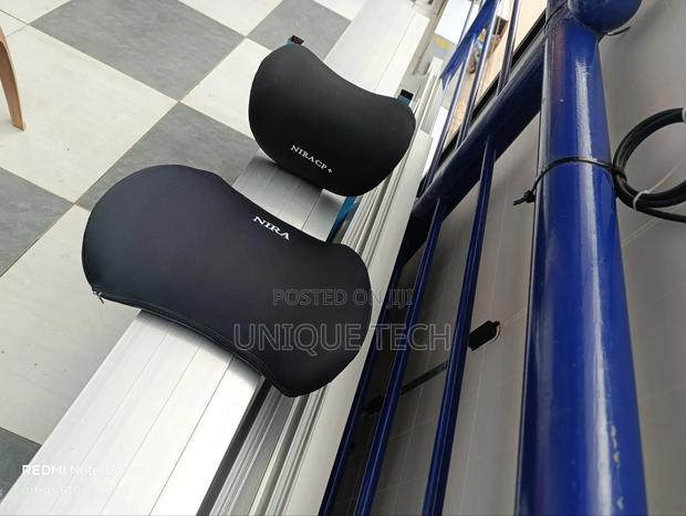 Car Seat Back Support Headrest Set 2 Piece Black/ Grey