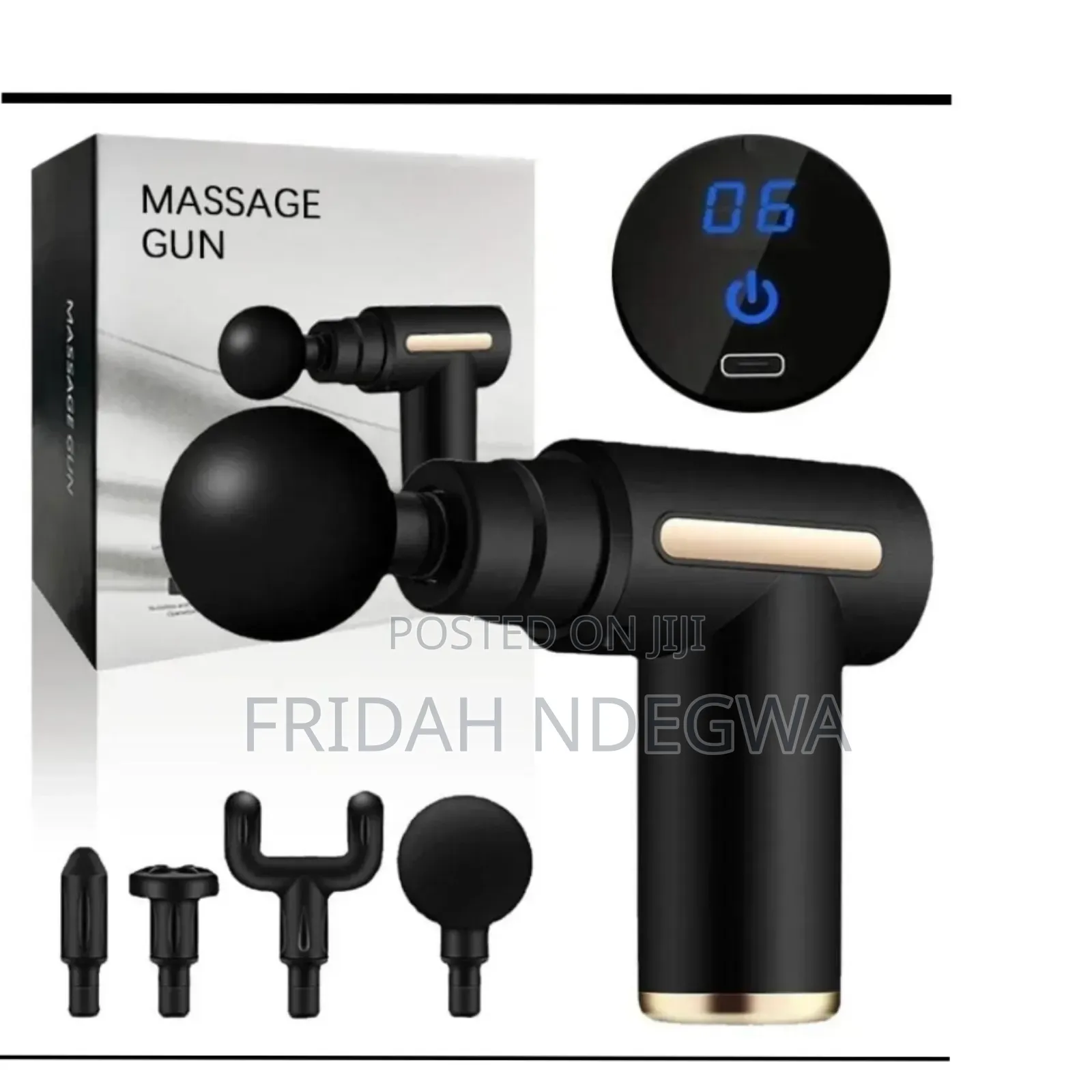 *4 Heads Physiotherapy Rechargeable Massage Gun - 6 Speed*