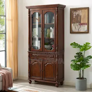 Office Cabinet; Wooden File Office Cabinet With Glass Top Doors