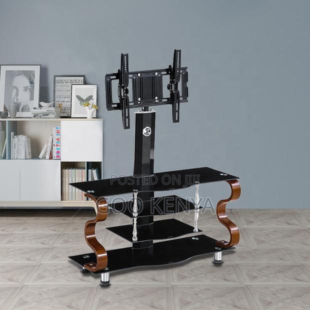 Living Room Tv Stand; Glass Top Tv Stand With Mount Home Furniture